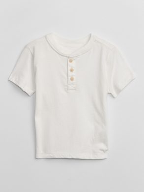 GAP 602588-02 Baby tričko s knoflíčky Bílá