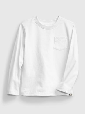GAP 669934-04 Dětské tričko s kapsičkou Bílá