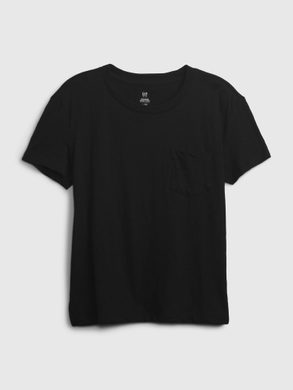 GAP 601387-00 Dětské tričko s kapsičkou Černá