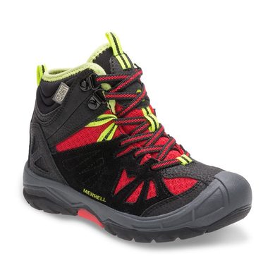 MERRELL CAPRA MID WATERPROOF black/red - dětské outdoorové boty