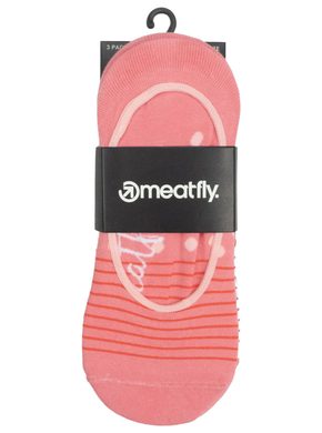 MEATFLY Meatfly Low Socks Triple Pack, Pink Stripe