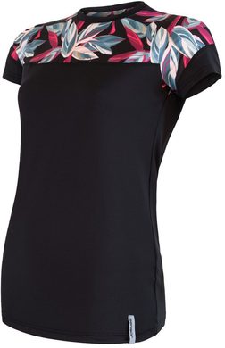 SENSOR COOLMAX IMPRESS women's shirt black/leaves