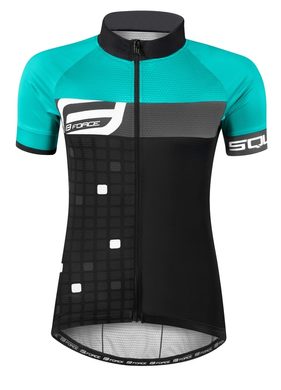 FORCE SQUARE women's neck sleeve black-turquoise