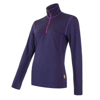 SENSOR MERINO UPPER ladies sweatshirt short zip purple