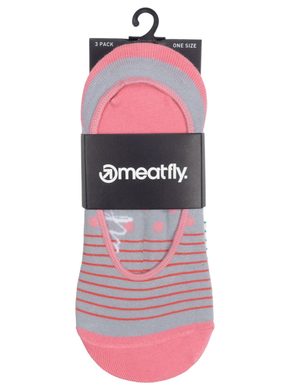 MEATFLY Meatfly Low Socks Triple Pack, Grey Stripe
