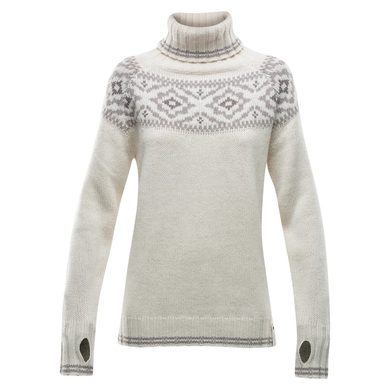 DEVOLD Ona woman round sweater, offwhite