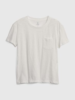 GAP 601387-04 Dětské tričko s kapsičkou Bílá