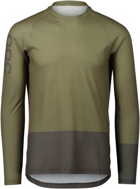 POC MTB Pure LS Jersey, Epidote Green/Sylvanite Grey