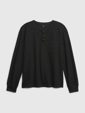 GAP 736038-00 Dětské tričko s kapsičkou Černá