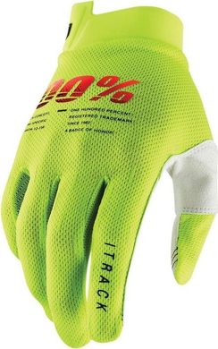 100% ITRACK Gloves Fluo Yellow