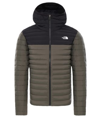 THE NORTH FACE M STETCH DOWN HOODIE, NEW TAUPE GREEN/TNF BLACK