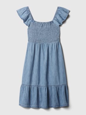 GAP 881357-00 Dětské džínové midi šaty Modrá