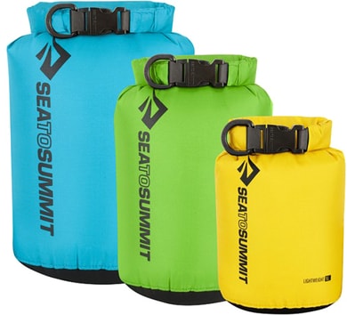 SEA TO SUMMIT Lightweight 70D Dry Sack 3-Piece Set 1L Yellow, 2L Green, 4L Blue