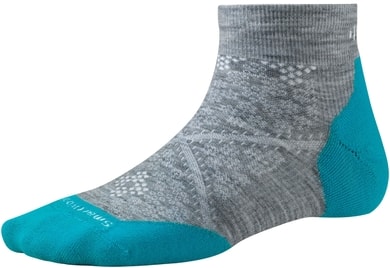 SMARTWOOL W PHD RUN LIGHT ELITE LOW CUT, Light Gray/Capri