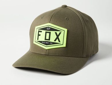 FOX Emblem Flexfit Hat, Olive Green