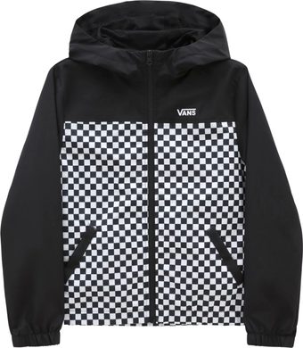 VANS CASTLE PRINT WINDBREAKER BLACK, CHECKERBOARD