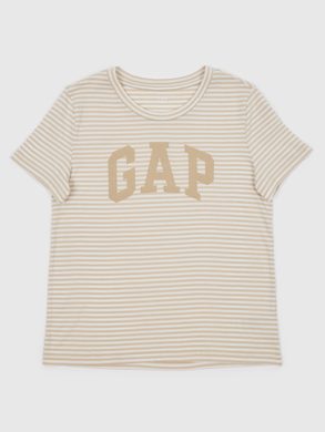 GAP 540595-02 Pruhované tričko s logem Béžová