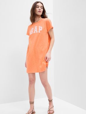 GAP 627102-00 Tričkové šaty s logem Oranžová