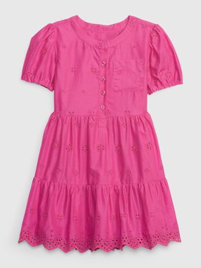GAP 602088-00 Dětské šaty s madeirou Růžová