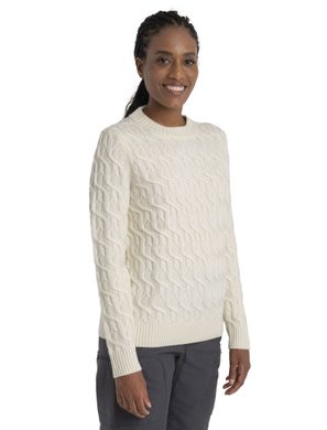 ICEBREAKER Mer Cable Knit Crewe Sweater UNDYED