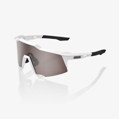 100% Speedcraft - Matte White - HiPER Silver Mirror Lens