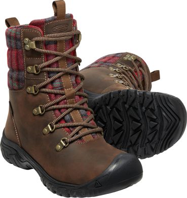 KEEN GRETA BOOT WP WOMEN dark brown/red plaid