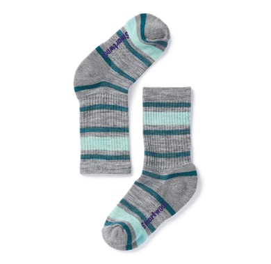 SMARTWOOL K Hike Stripe Light Crew, lg gray-mnt