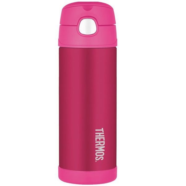 Dětská termoska s brčkem 470 ml růžová