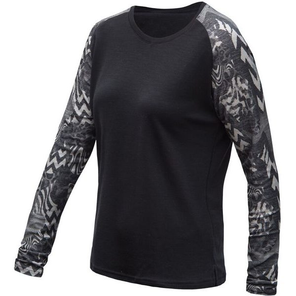 MERINO BLEND IMPRESS dámské triko dl.rukáv černá/zebra
