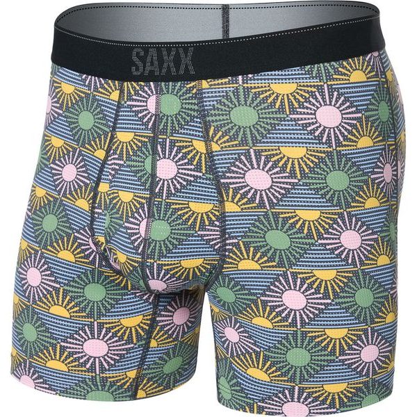 QUEST QUICK-DRY MESH BOXER BRIEF FLY, rise and shine-Ebony