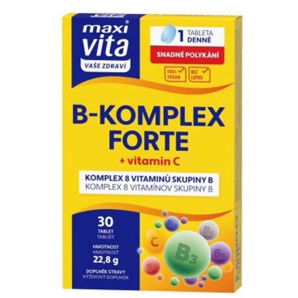 Maxi Vita B-komplex forte + vit C, 30 tablet
