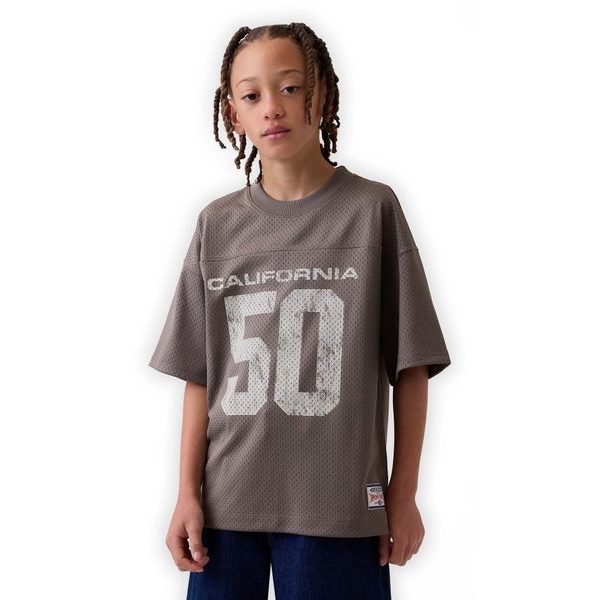 890733-02 Dětské síťované oversize tričko Hnědá