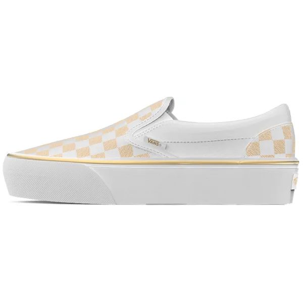 Classic Slip-On Platform, METALLIC CHECKRBRD Gold