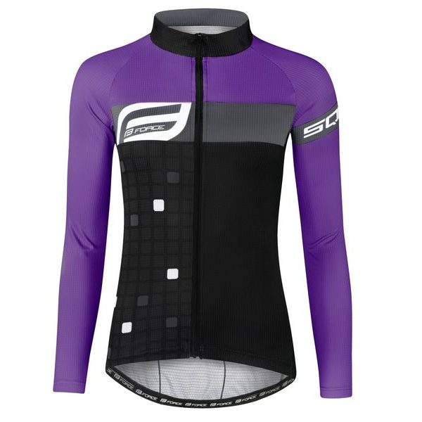 SQUARE women's long. sleeve, black and purple