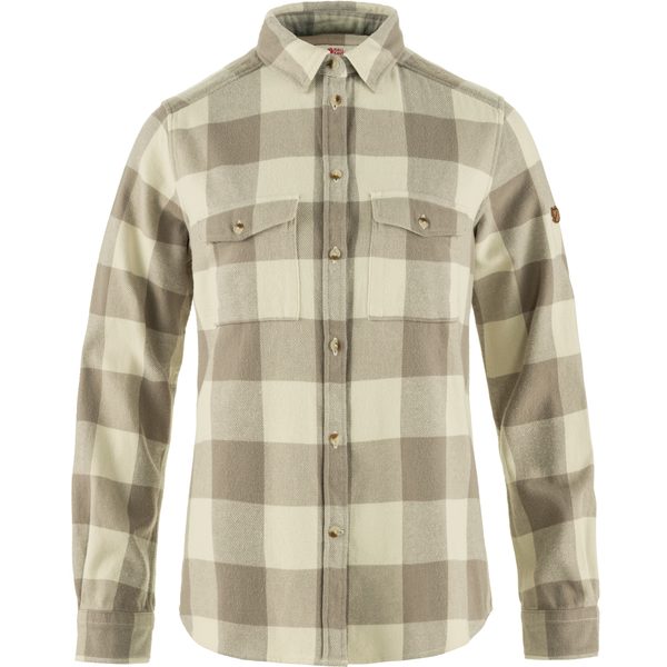 Övik Heavy Flannel Shirt W Fog-Chalk White