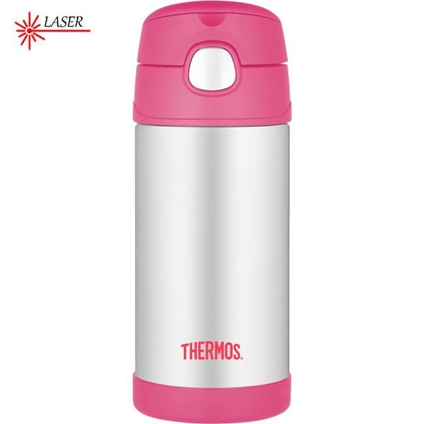 Dětská termoska s brčkem 355 ml růžová