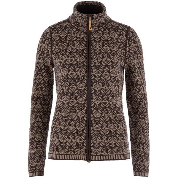 Snow Cardigan W Suede Brown