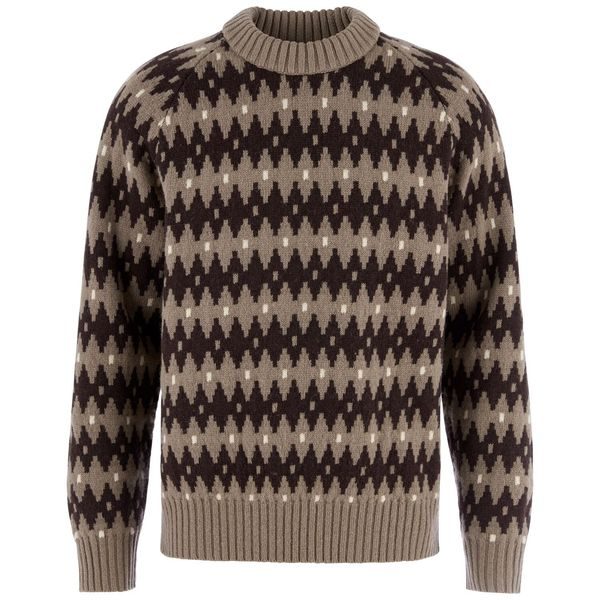 Övik Jacquard Knit M Suede Brown-Black Oak