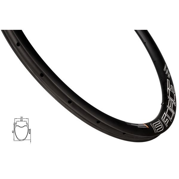 GRAVEL plášťový KARBON 40mm, 24děr