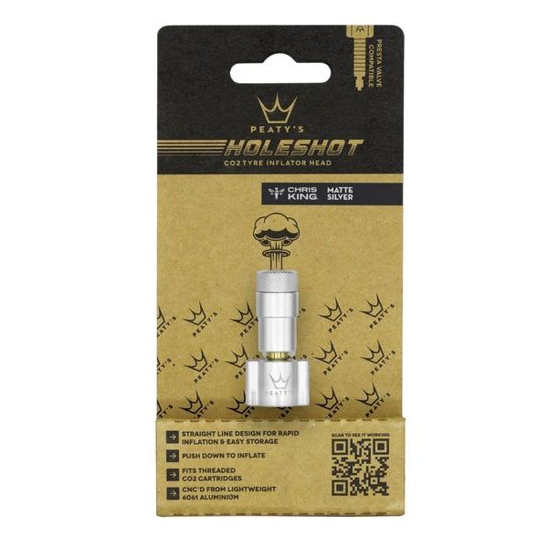 HOLESHOT CO2 TYRE INFLATOR HEAD SILVER