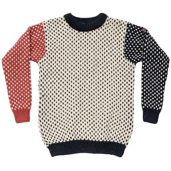 Nordsjø Wool Sweater Offwhite/Navy/Marsala