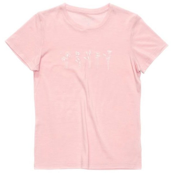 Classic "Flowers" Tee Wmn, Chalk Pink