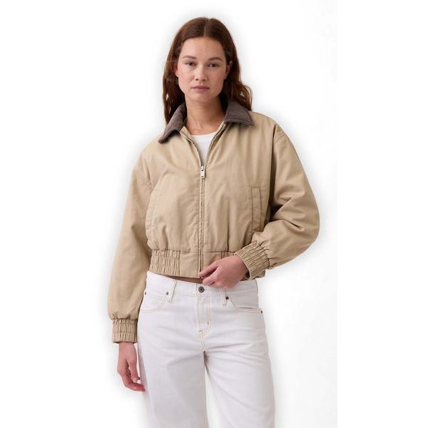 877671-00 Oversize bavlněný bomber Hnědá