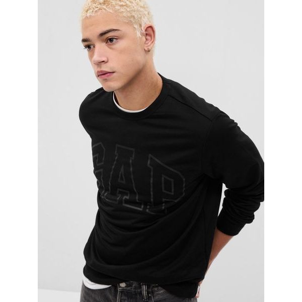 427434-04 Mikina logo GAP fleece Černá