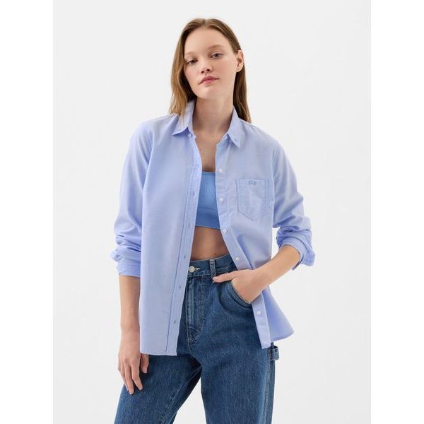 886912-01 Košile oxford s logem Modrá