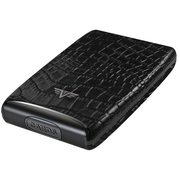 Credit Card Case RAZOR Fan - leather Croco Black