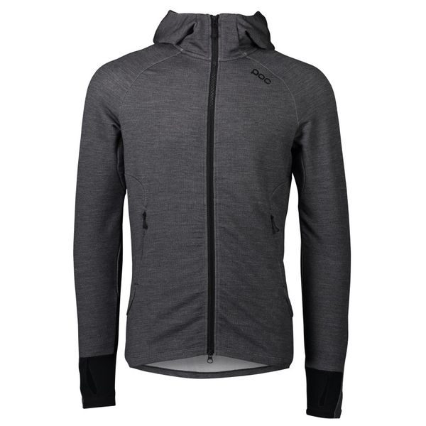 M's Merino Zip Hood Sylvanite Grey Melange
