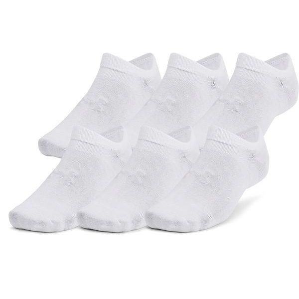 Essential No Show 6pk, White / White / Halo Gray