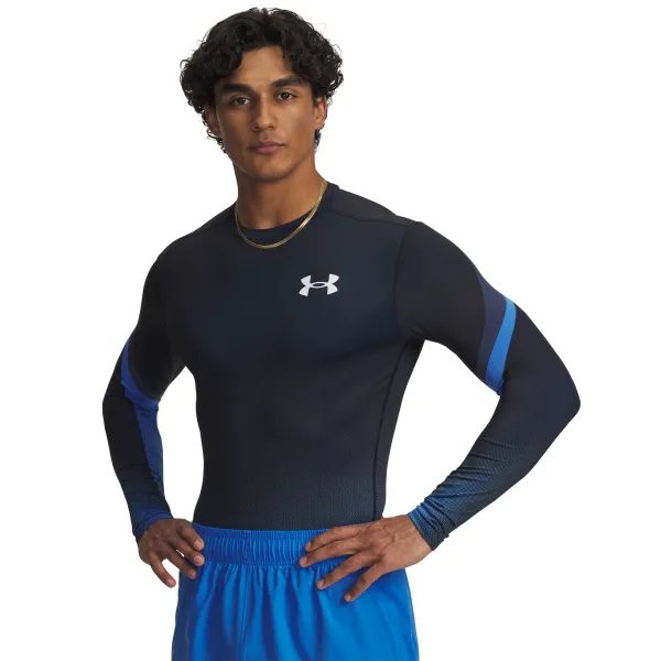 UA Heatgear Sub Crew LS-BLU