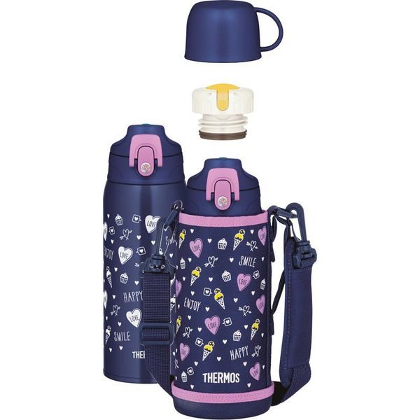 Dětská termoska s dvěma uzávěry 800ml - modrá